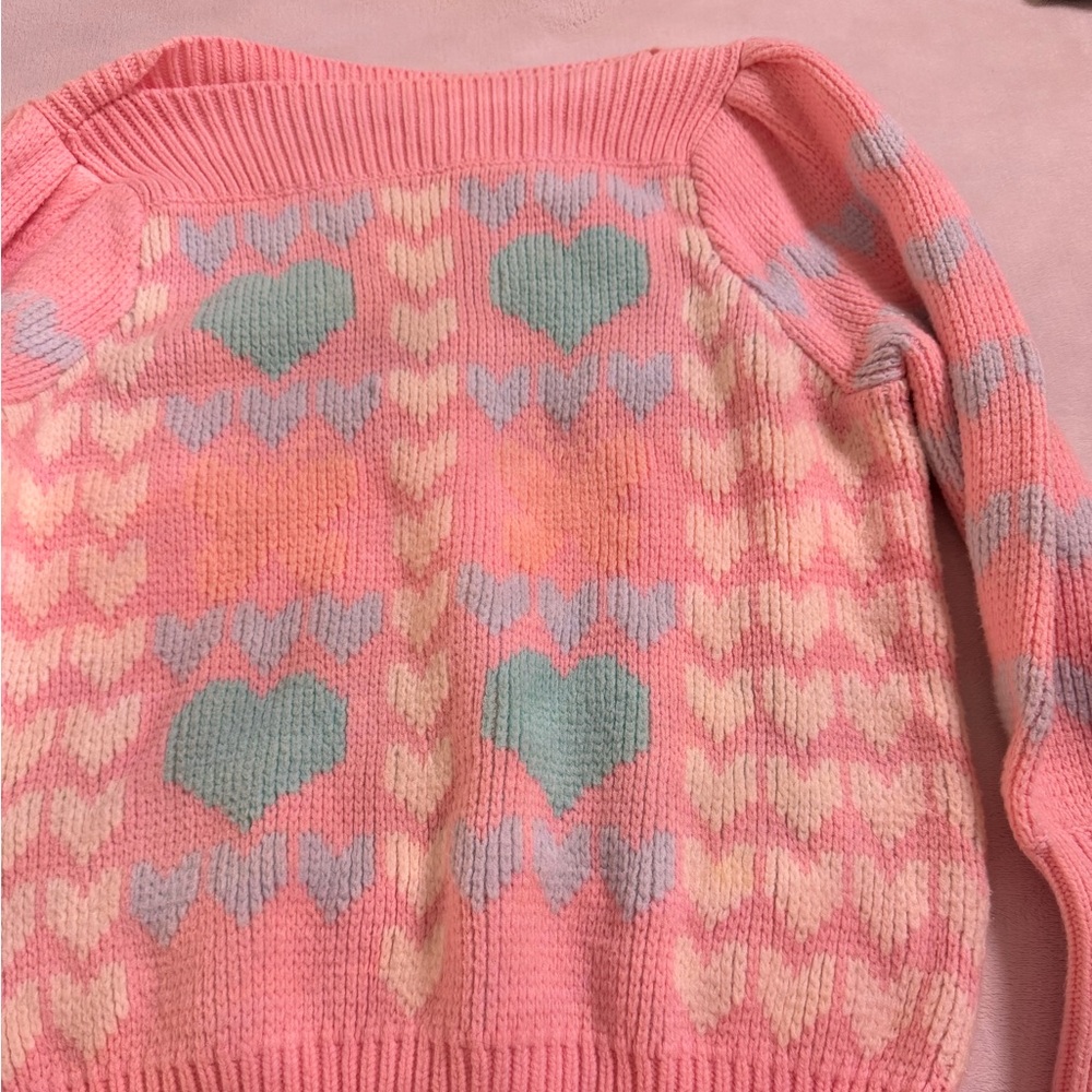 LoveShackFancy Pink Heart Sweater